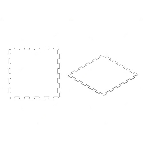Резиновая плитка Gym Puzzle 970x970 мм с ровным основанием, плотность 950 кг/м3