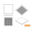 Резиновая плитка Standart EPDM 500x500 мм с рельефным основанием, плотность 850 кг/м3