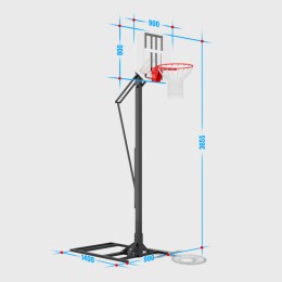 Стойка баскетбольная (под противовес) с регулируемой высотой щита