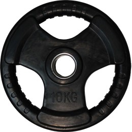 Диск обрезиненный JAGUAR-SPORT черный "3 HANDLE" D-51, 10 кг