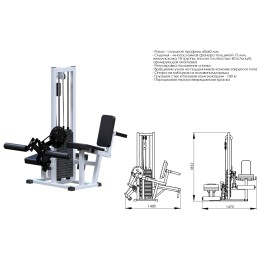 Разгибание ног сидя + Сгибание ног лежа (стек 100 кг) JAGUAR-SPORT AR053
