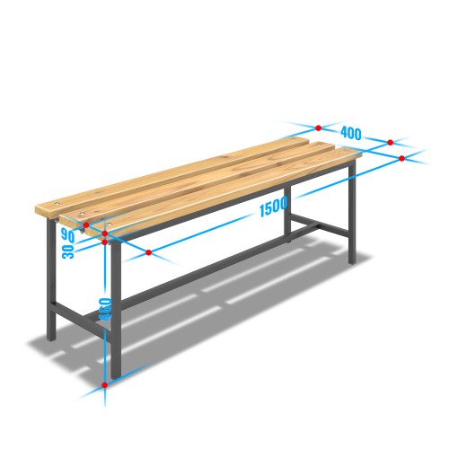 Скамейка для раздевалки (L=1500мм)