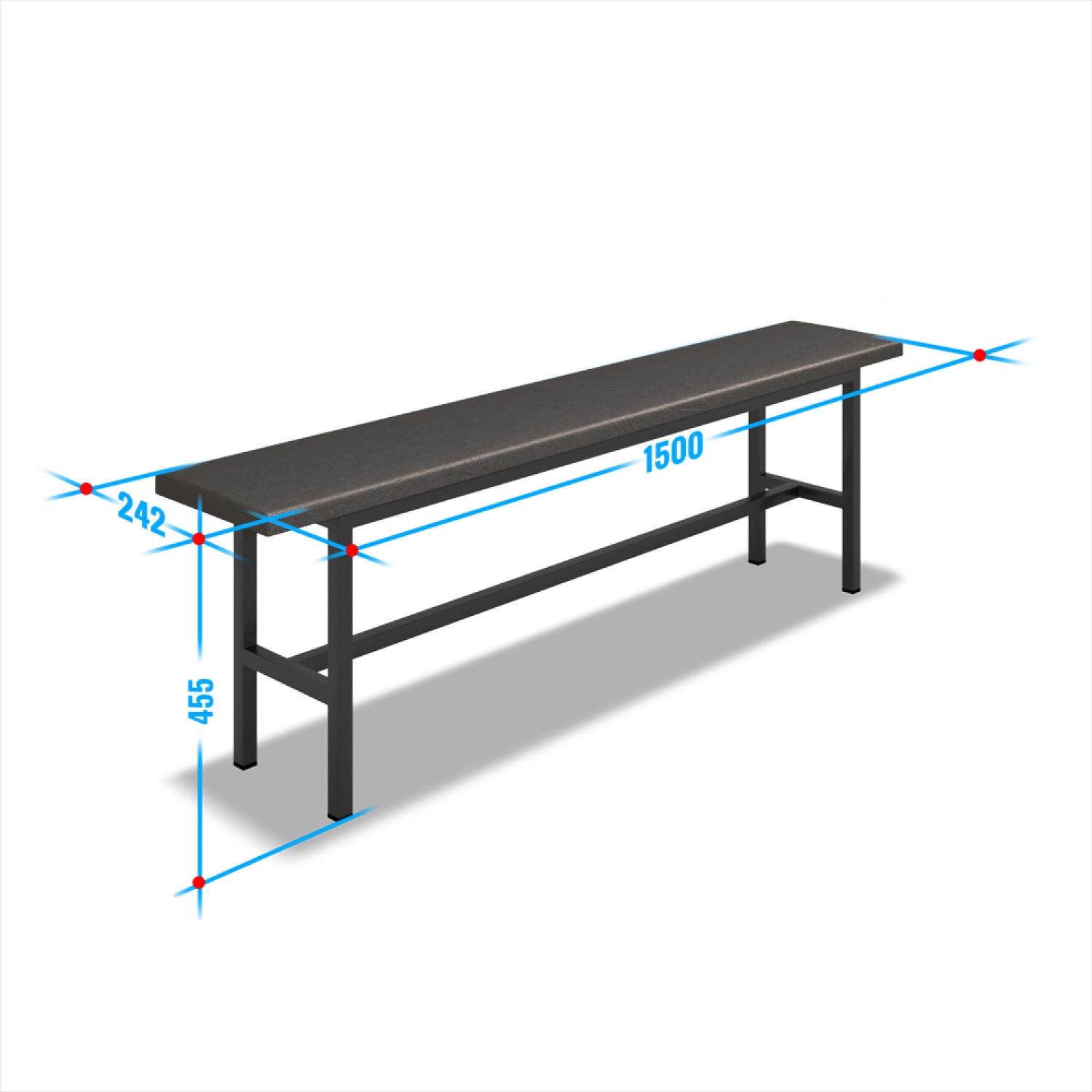 Скамейка для раздевалки полумягкая (L=1500мм) купить по лучшей цене 8 794 ₽  в интернет-магазине Ягуар во Владивостоке
