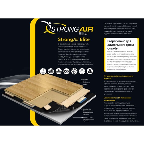 Паркетная система GraboSport StrongAir Elite (ясень)