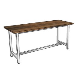 Лавка одинарная стандартная на металлокаркасе JAGUAR-SPORT 45х40х100 см