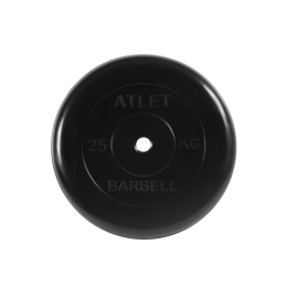 Диск обрезиненный "Атлет" МВ Barbell 25 кг, чёрный, 31 мм