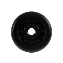 Диск обрезиненный "Атлет" МВ Barbell 2,5 кг, чёрный, 26 мм