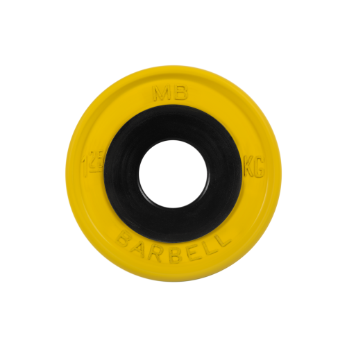 Диск обрезиненный "Евро-классик" МВ Barbell 1.25 кг, жёлтый, 51 мм