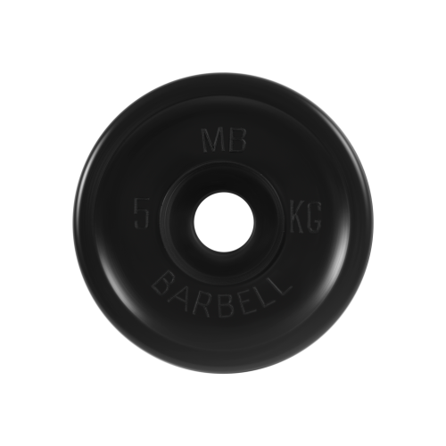 Диск обрезиненный "Евро-классик" МВ Barbell 5 кг, чёрный, 51 мм