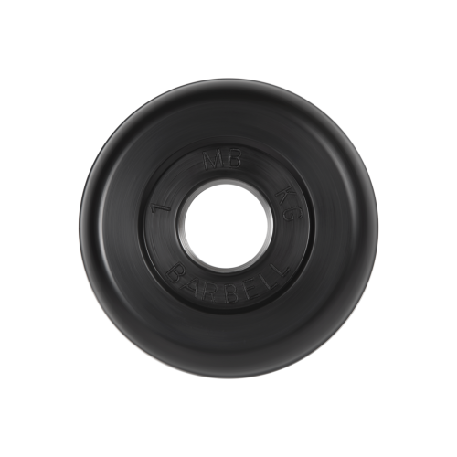 Диск обрезиненный "Стандарт" МВ Barbell 1 кг, чёрный, 31 мм