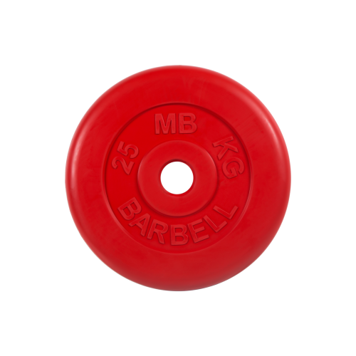 Диск обрезиненный "Стандарт" МВ Barbell 25 кг, красный, 51 мм