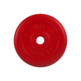Диск обрезиненный "Стандарт" МВ Barbell 5 кг, красный, 26 мм
