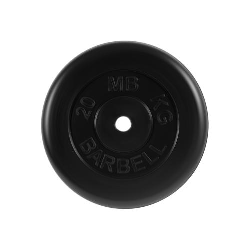 Диск обрезиненный "Стандарт" МВ Barbell 20 кг, чёрный, 26 мм
