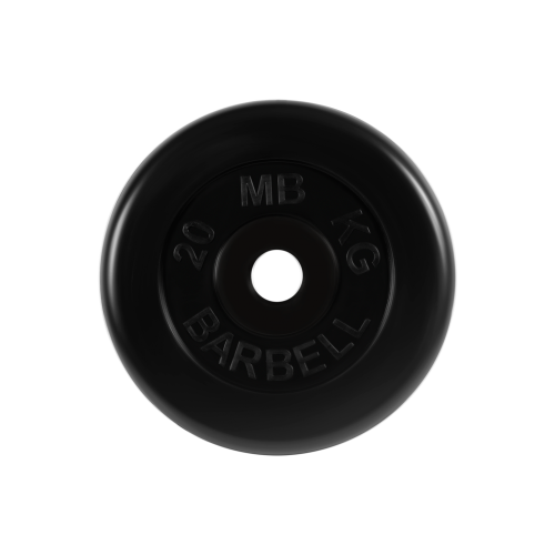 Диск обрезиненный "Стандарт" МВ Barbell 20 кг, чёрный, 51 мм