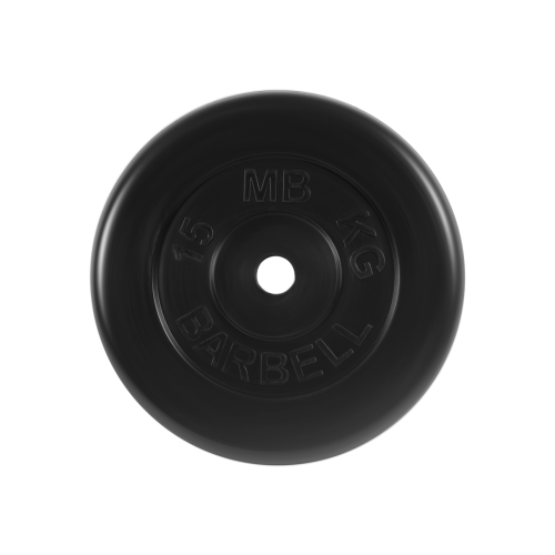 Диск обрезиненный "Стандарт" МВ Barbell 15 кг, чёрный, 31 мм